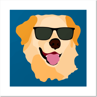 Golden Retriever with Sunglasses Posters and Art